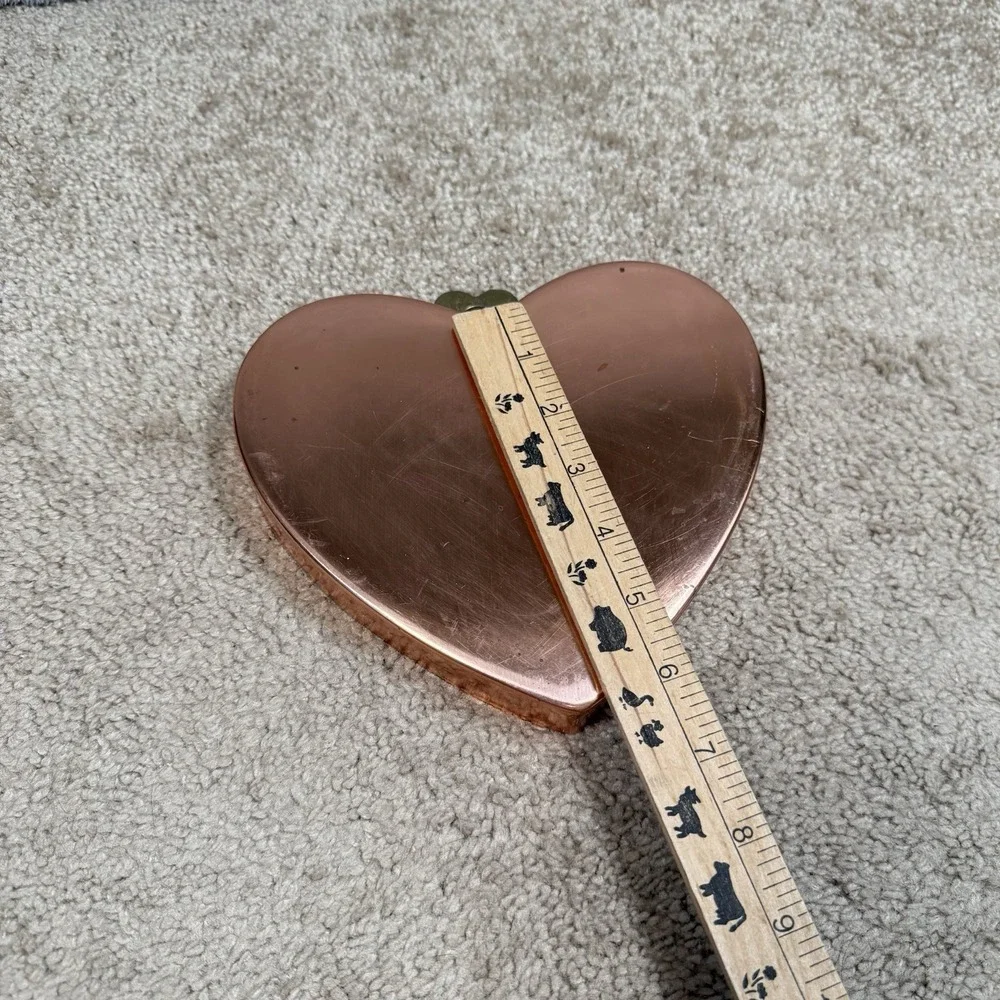 Vtg Copper Heart Shaped Mold/Cake Pan Wall Hanging Kitchen Decor Farmhouse 6